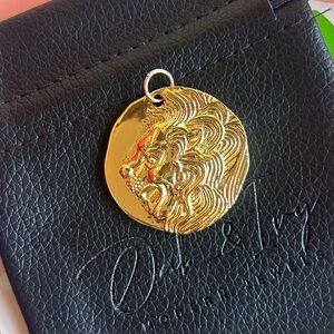 Gold Lion Head Coin Pendant